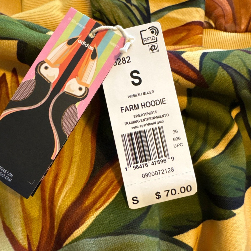 Farm Rio x Adidas Birds Of Paradise Semi Spark Jacket Cropped Hoodie - Picture 7 of 8